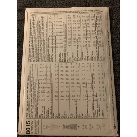 Simplicity Project Runway Dress Pattern 8015 Size 12-20 uncut - Picture 3 of 3